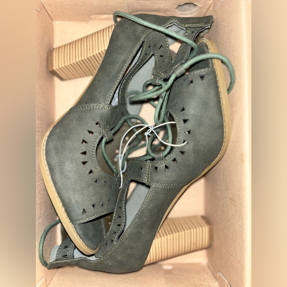 Olive Laced Heels